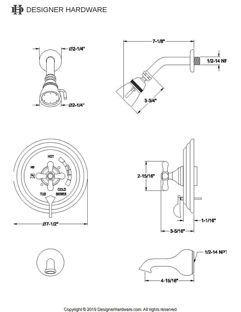 Single-Handle Pressure Balanced Tub and Shower Faucet, Trim Only