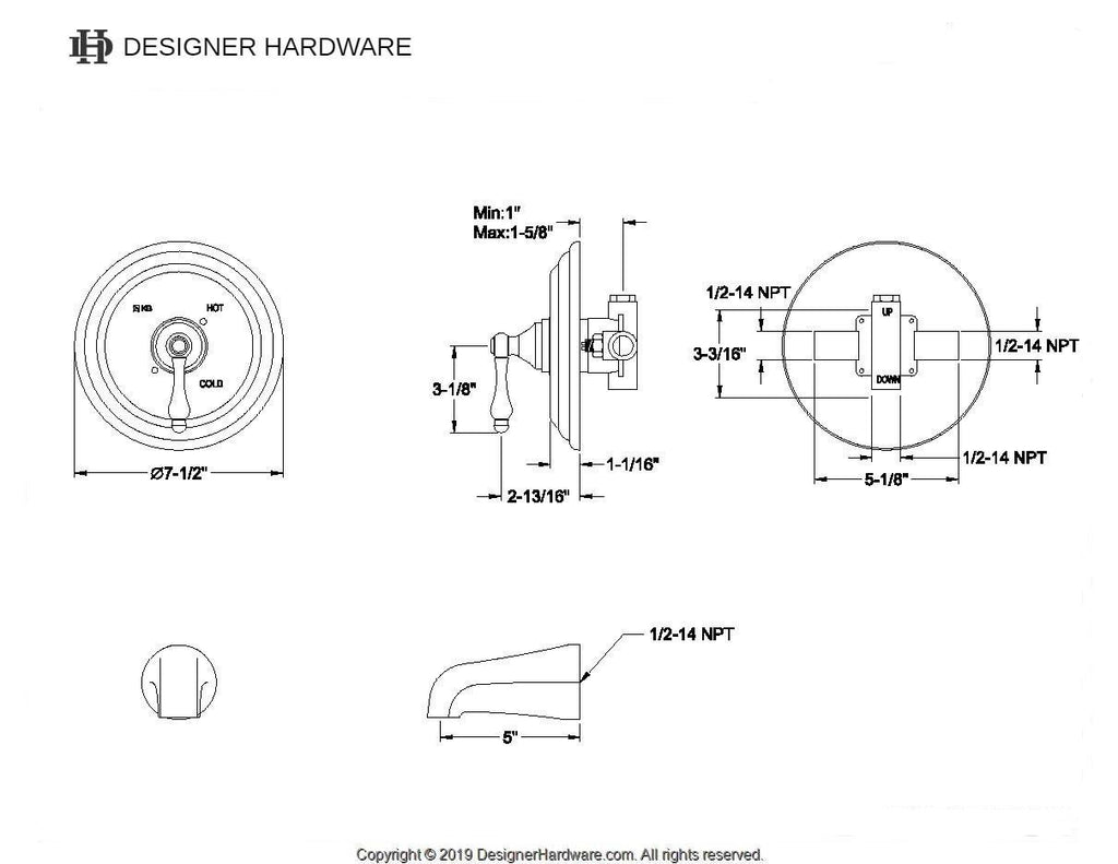 Vintage Single-Handle Pressure Balanced Tub Faucet