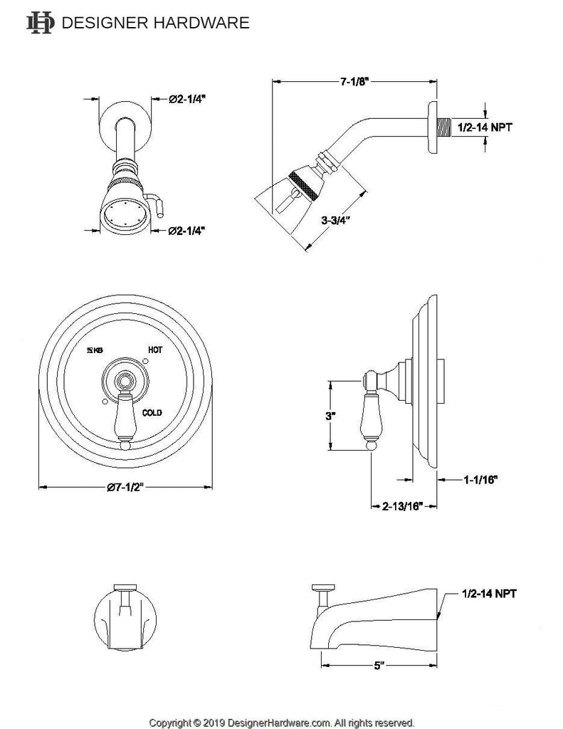 Single-Handle Pressure Balanced Tub and Shower Faucet, Trim Only