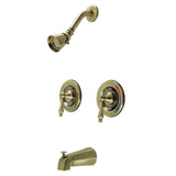 Vintage Two-Handle 4-Hole Wall Mount Tub and Shower Faucet