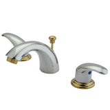 Legacy Two-Handle 3-Hole Deck Mount Mini-Widespread Bathroom Faucet with Plastic Pop-Up