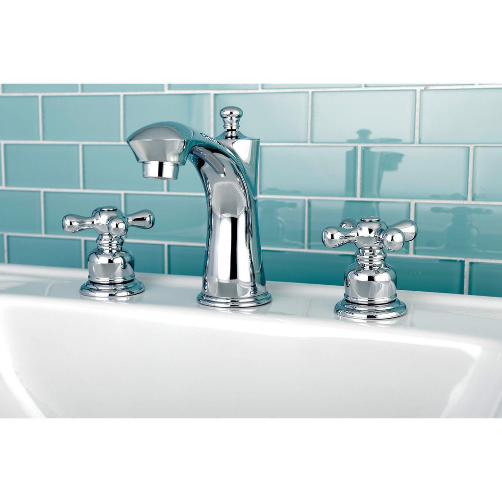 Victorian Two-Handle 3-Hole Deck Mount Widespread Bathroom Faucet with Retail Pop-Up Drain