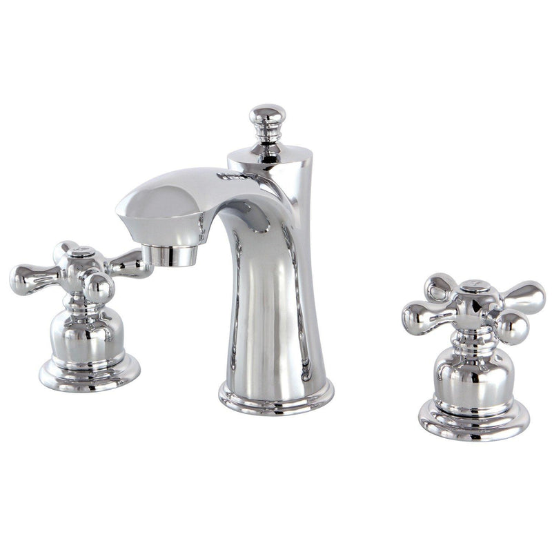 Victorian Two-Handle 3-Hole Deck Mount Widespread Bathroom Faucet with Retail Pop-Up Drain