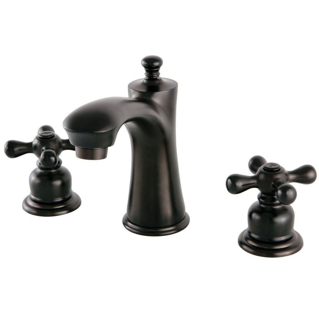 Victorian Two-Handle 3-Hole Deck Mount Widespread Bathroom Faucet with Retail Pop-Up Drain