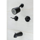 NuWave French Two-Handle 4-Hole Wall Mount Tub and Shower Faucet