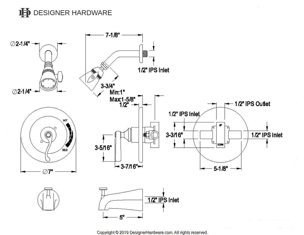 Royale Single-Handle Pressure Balanced Tub and Shower Faucet