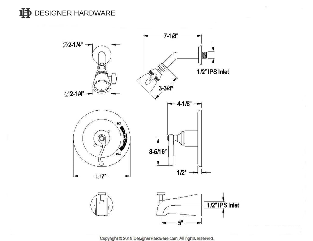Royale Single-Handle Pressure Balanced Tub and Shower Faucet, Trim Only