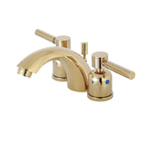 Concord Two-Handle 3-Hole Deck Mount Mini-Widespread Bathroom Faucet with Plastic Pop-Up