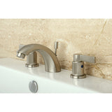 NuvoFusion Two-Handle 3-Hole Deck Mount Mini-Widespread Bathroom Faucet with Plastic Pop-Up