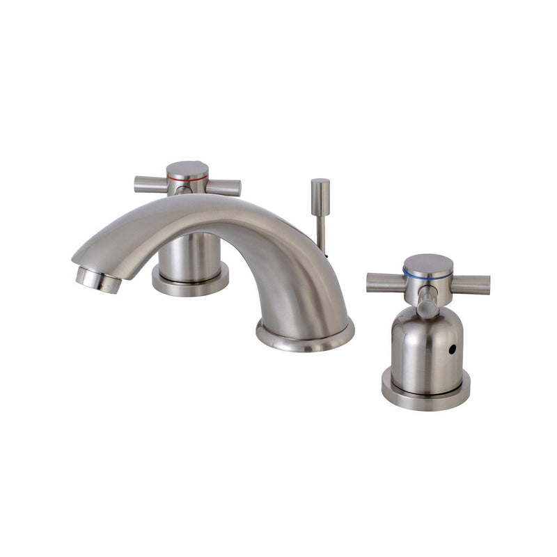 Concord Two-Handle 3-Hole Deck Mount Widespread Bathroom Faucet with Retail Pop-Up Drain