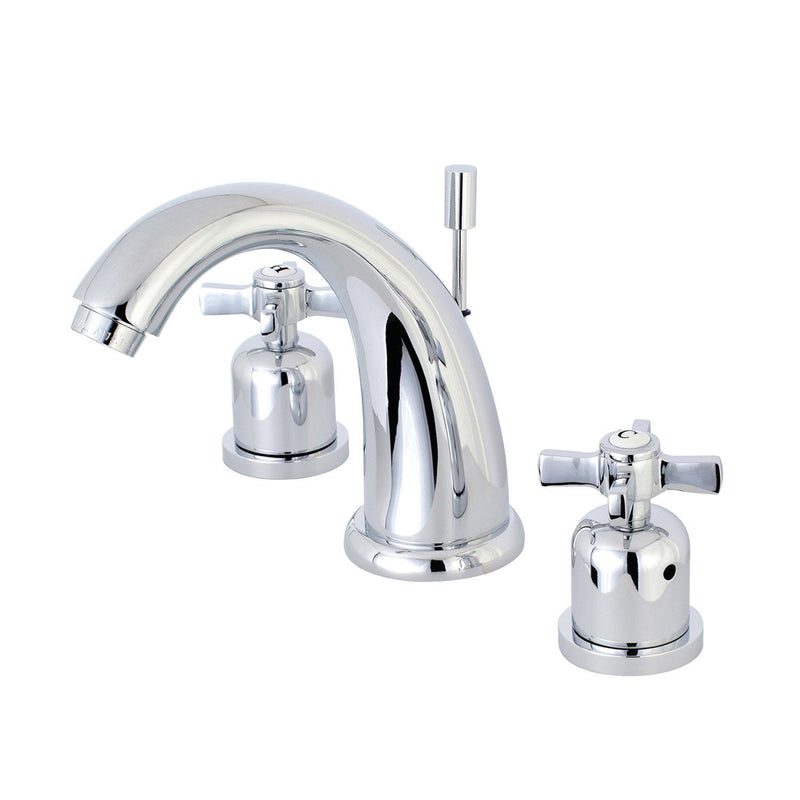 Millennium Two-Handle 3-Hole Deck Mount Widespread Bathroom Faucet with Retail Pop-Up Drain