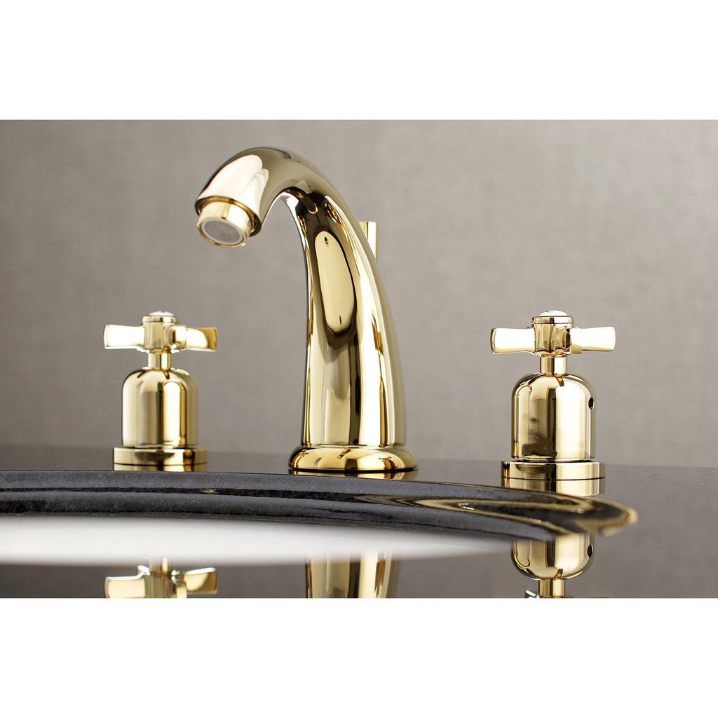 Millennium Two-Handle 3-Hole Deck Mount Widespread Bathroom Faucet with Retail Pop-Up Drain