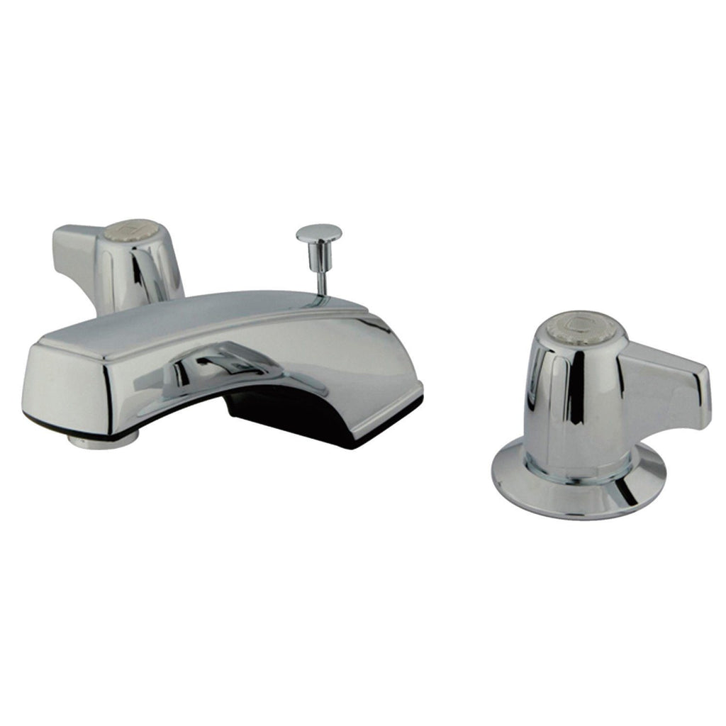 Americana Two-Handle 3-Hole Deck Mount Widespread Bathroom Faucet with Pop-Up Drain