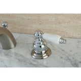 Victorian Two-Handle 3-Hole Deck Mount Mini-Widespread Bathroom Faucet with Plastic Pop-Up