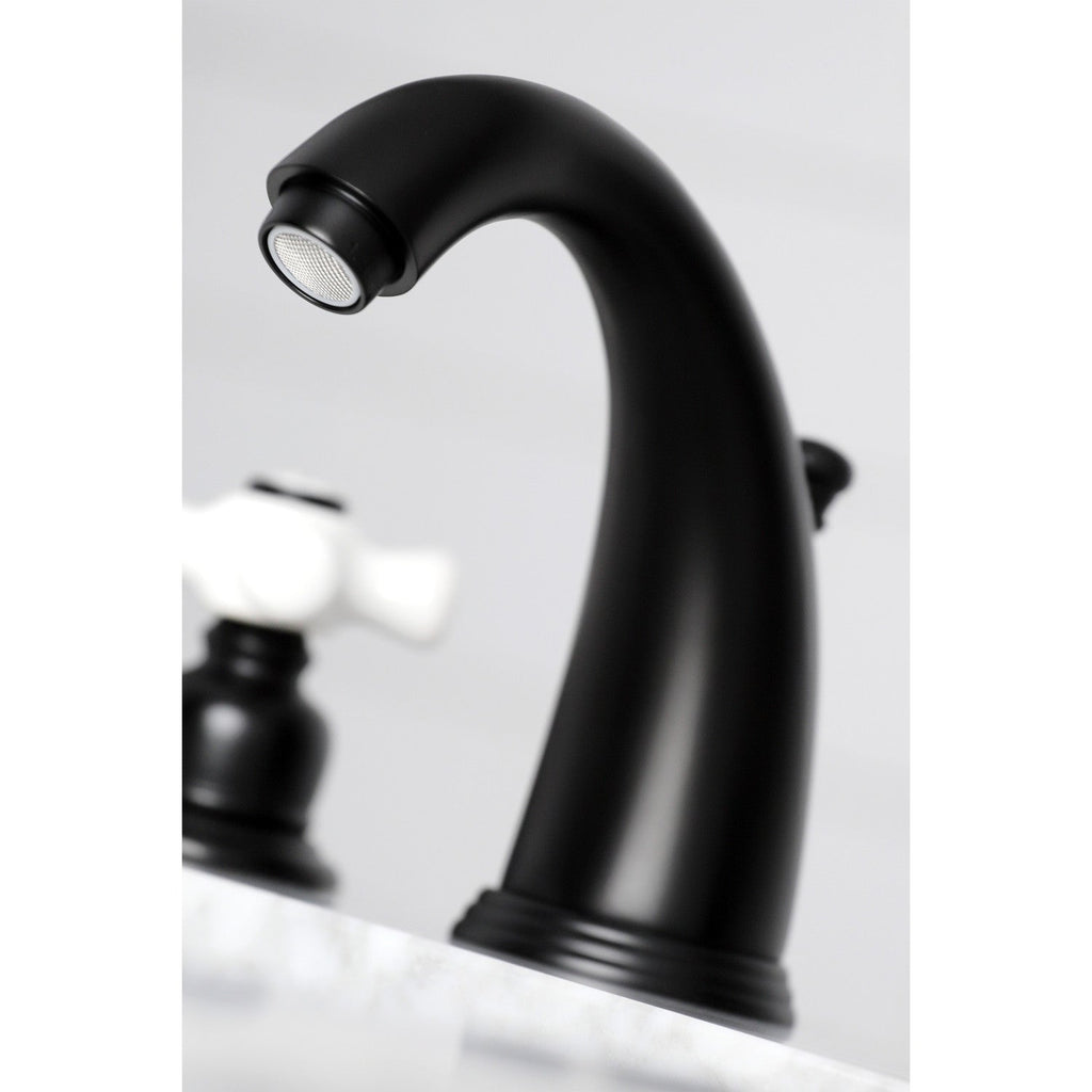 Victorian Two-Handle 3-Hole Deck Mount Widespread Bathroom Faucet with Pop-Up Drain