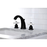 Victorian Two-Handle 3-Hole Deck Mount Widespread Bathroom Faucet with Pop-Up Drain