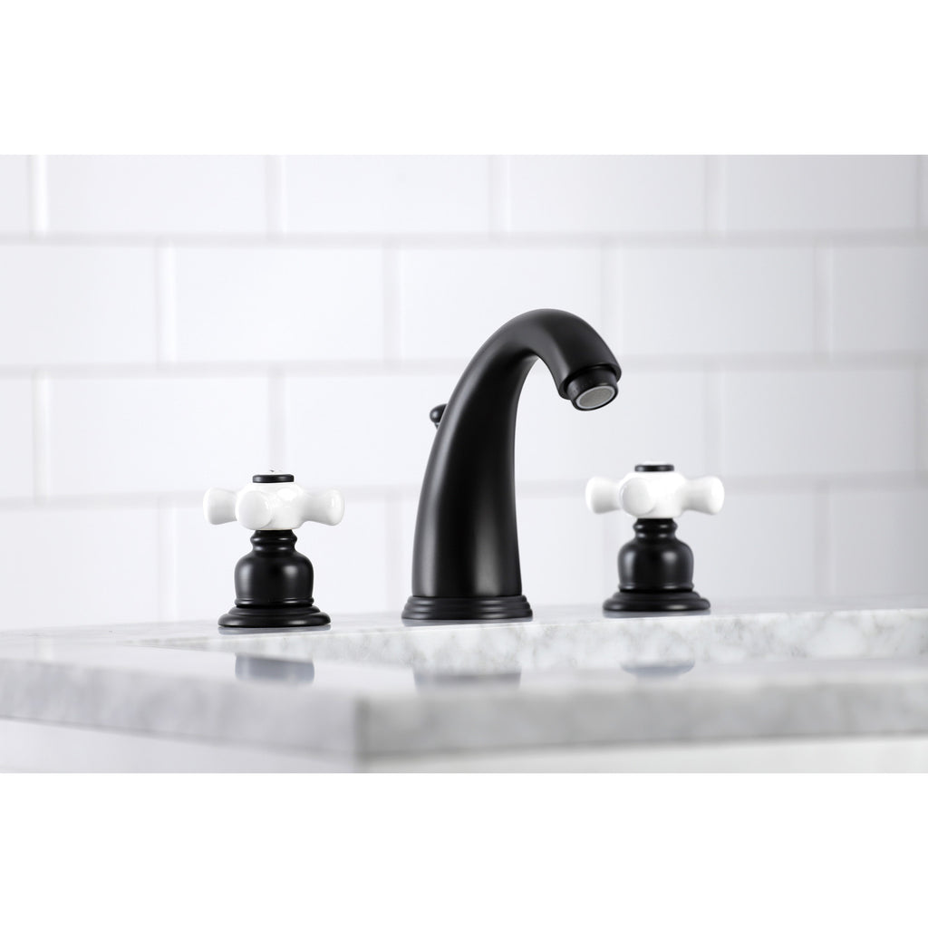 Victorian Two-Handle 3-Hole Deck Mount Widespread Bathroom Faucet with Pop-Up Drain