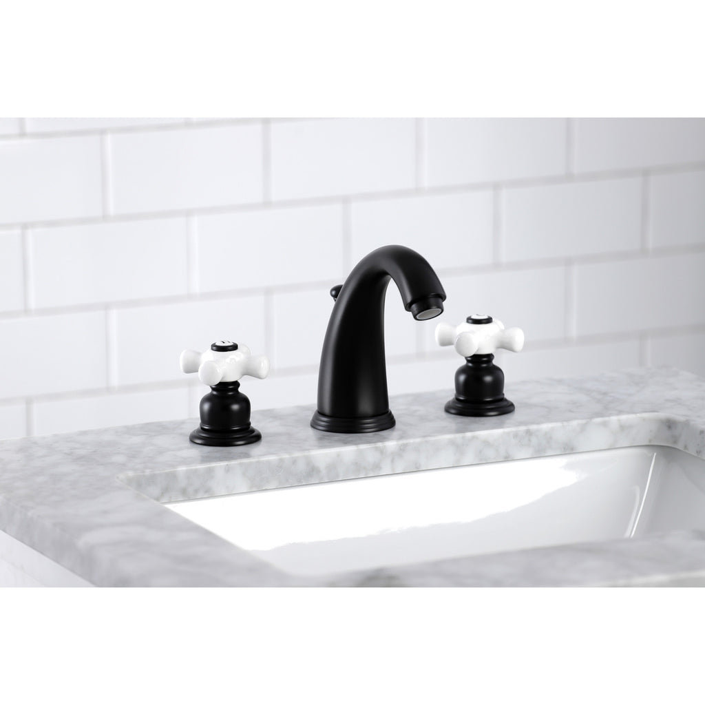Victorian Two-Handle 3-Hole Deck Mount Widespread Bathroom Faucet with Pop-Up Drain