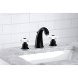 Victorian Two-Handle 3-Hole Deck Mount Widespread Bathroom Faucet with Pop-Up Drain