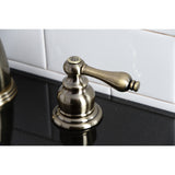 Victorian Two-Handle 3-Hole Deck Mount Widespread Bathroom Faucet with Plastic Pop-Up