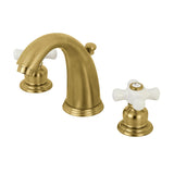 Victorian Two-Handle 3-Hole Deck Mount Widespread Bathroom Faucet with Pop-Up Drain