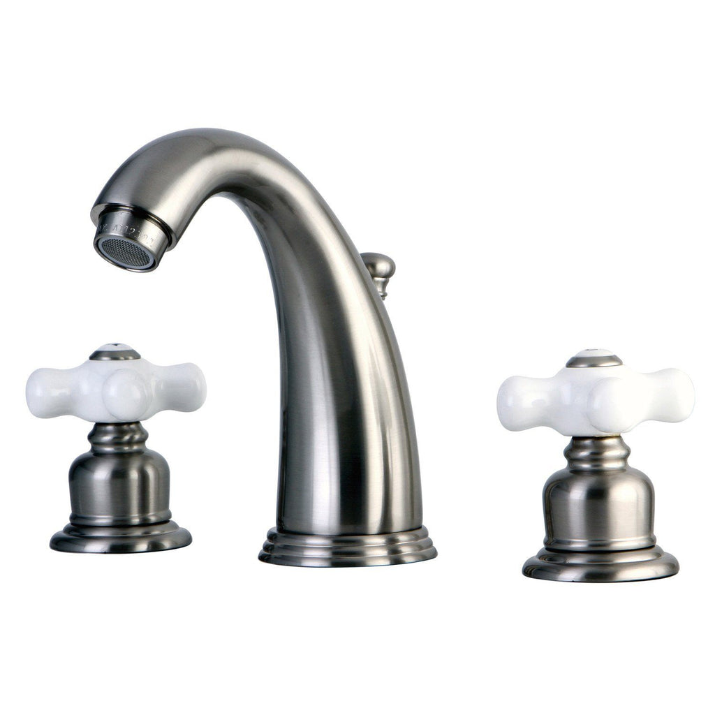 Victorian Two-Handle 3-Hole Deck Mount Widespread Bathroom Faucet with Pop-Up Drain