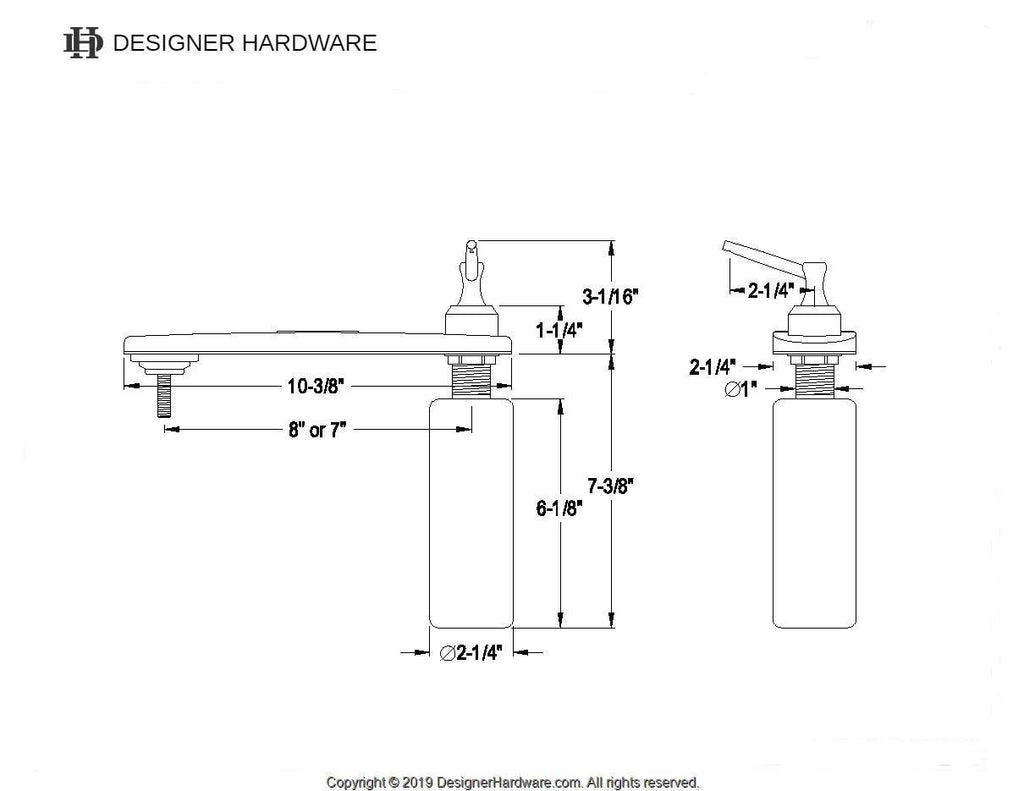 1-5/16" I.D. Zinc Alloy Faucet Deck Plate with Soap Dispenser