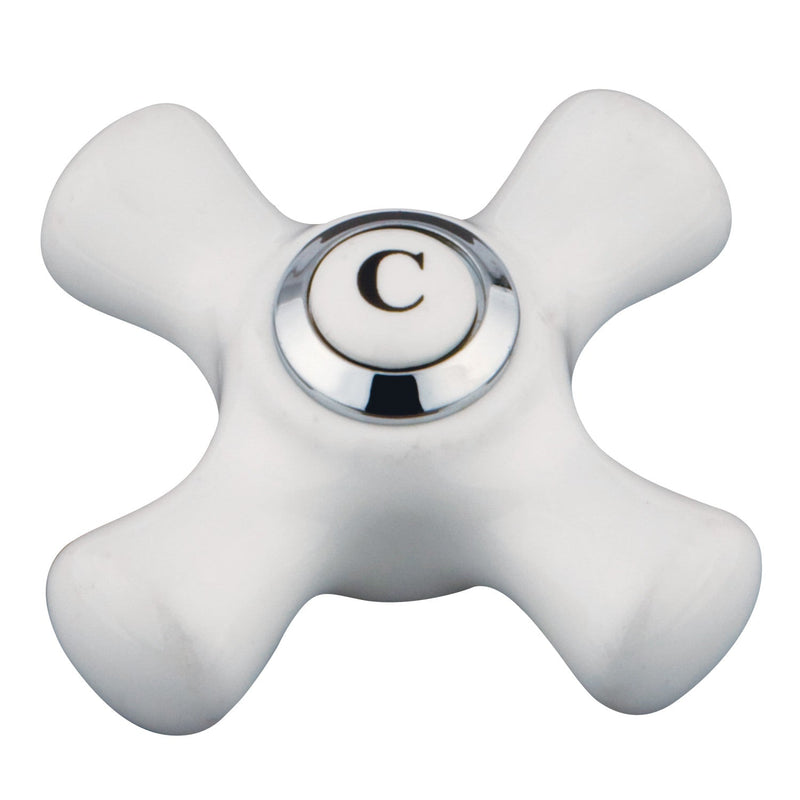 Porcelain Cross Handle (Cold Side)