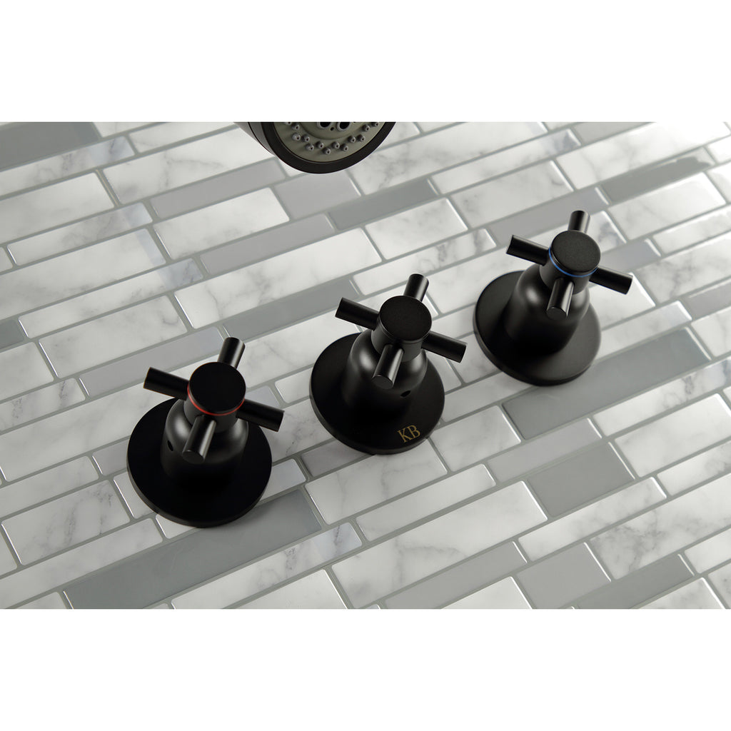 Concord Triple-Handle Tub and Shower Faucet