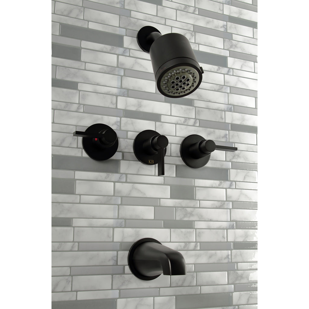 NuvoFusion Triple-Handle Tub and Shower Faucet