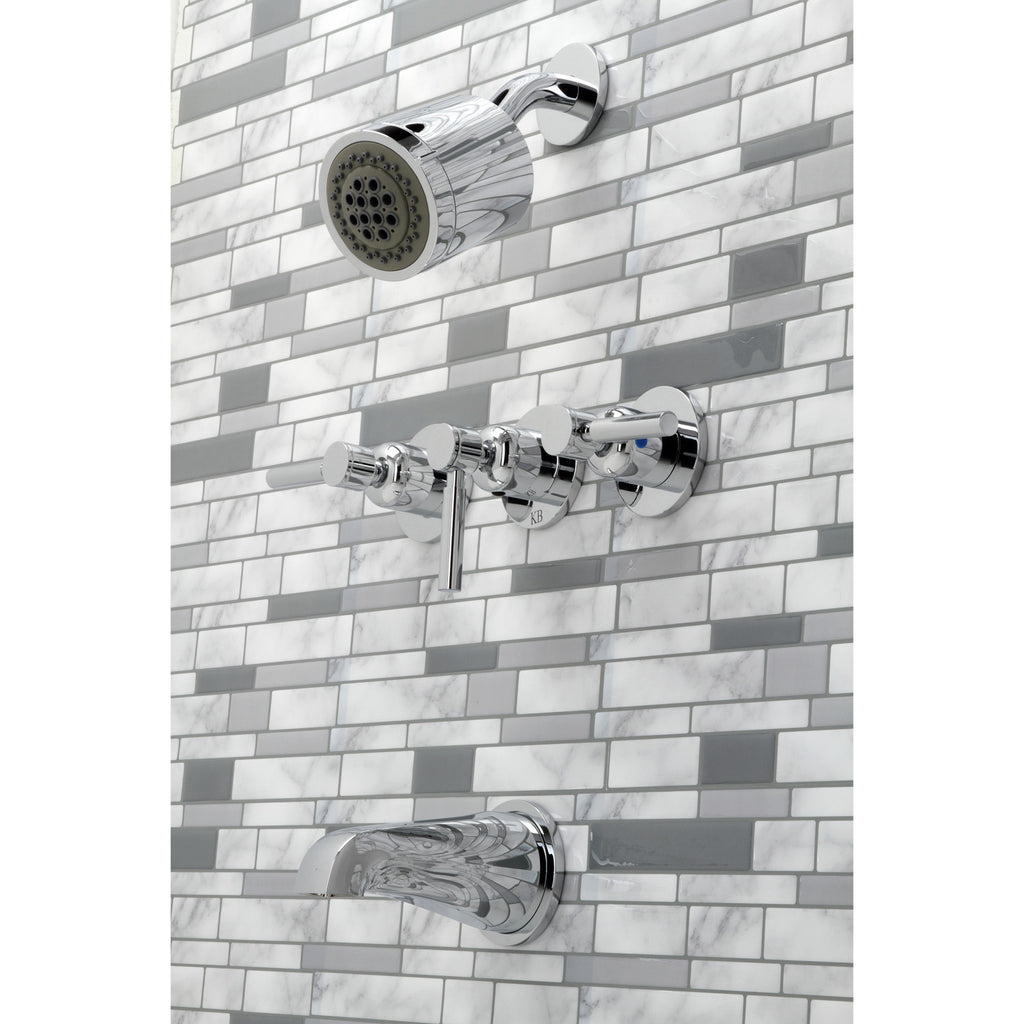 Concord Triple-Handle Tub and Shower Faucet