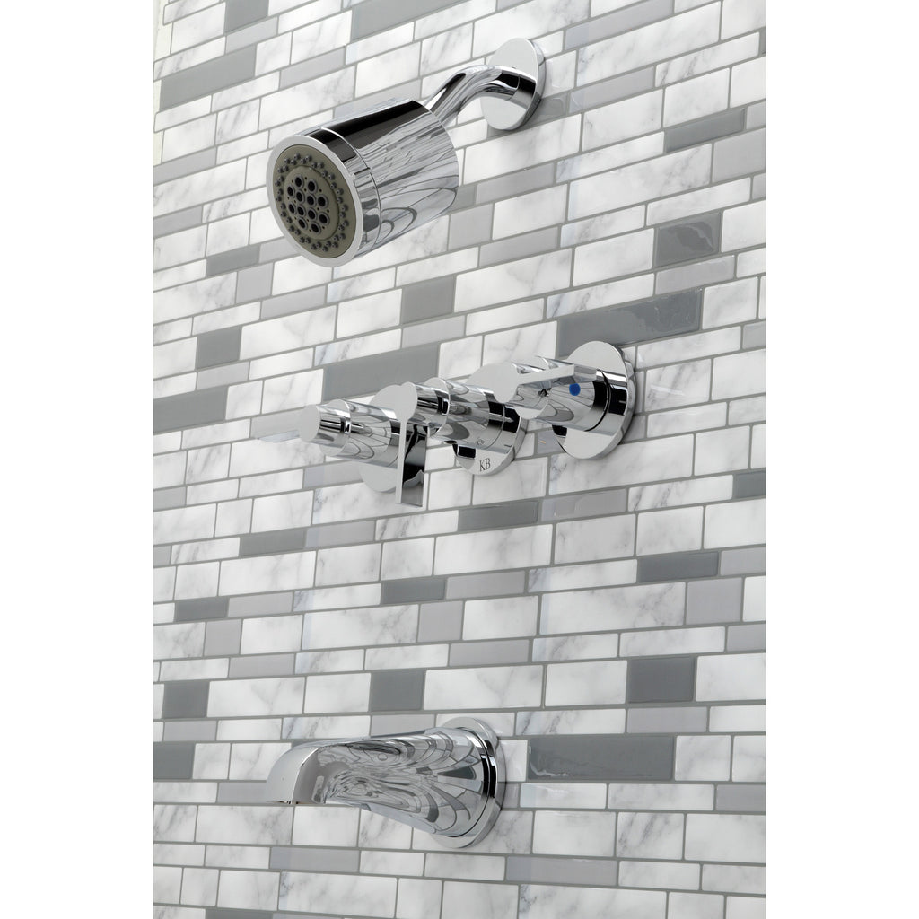 NuvoFusion Triple-Handle Tub and Shower Faucet