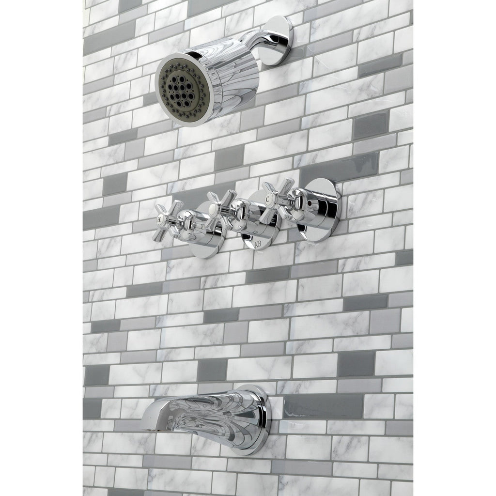 Millennium Triple-Handle Tub and Shower Faucet