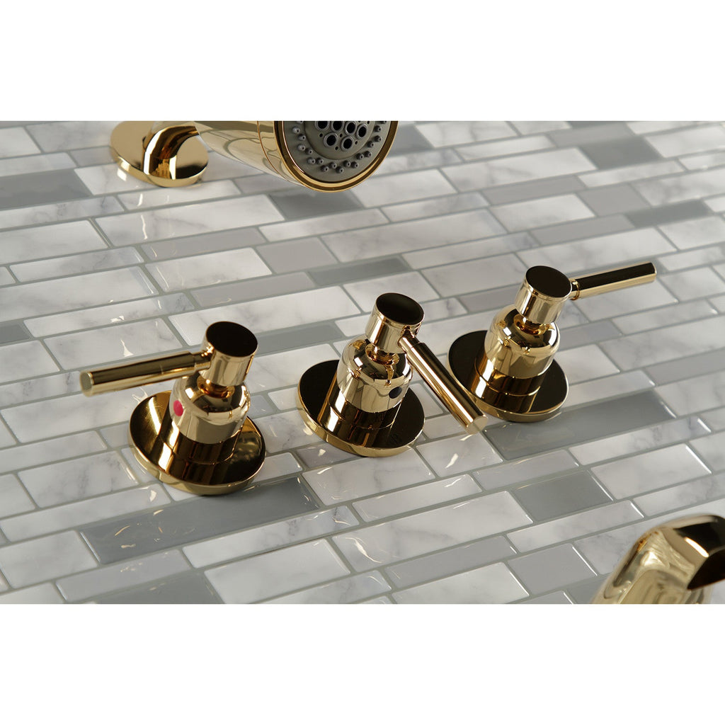 Concord Triple-Handle Tub and Shower Faucet