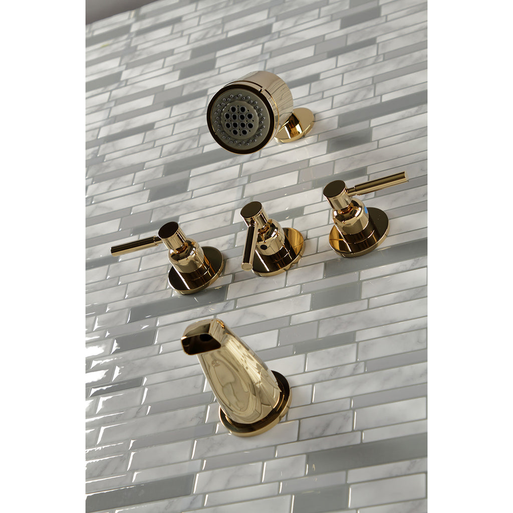 Concord Triple-Handle Tub and Shower Faucet