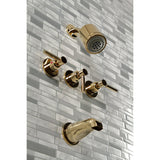 Concord Triple-Handle Tub and Shower Faucet