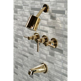 Concord Triple-Handle Tub and Shower Faucet