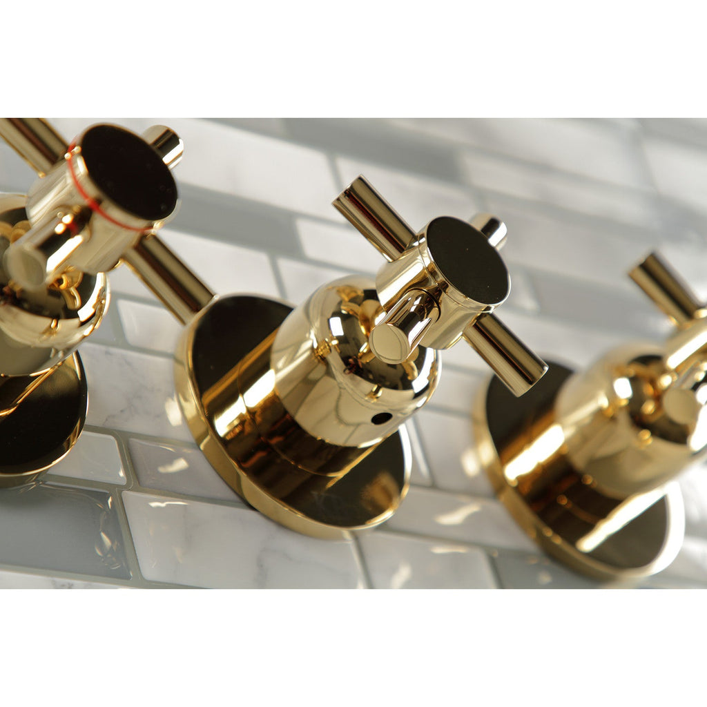 Concord Triple-Handle Tub and Shower Faucet