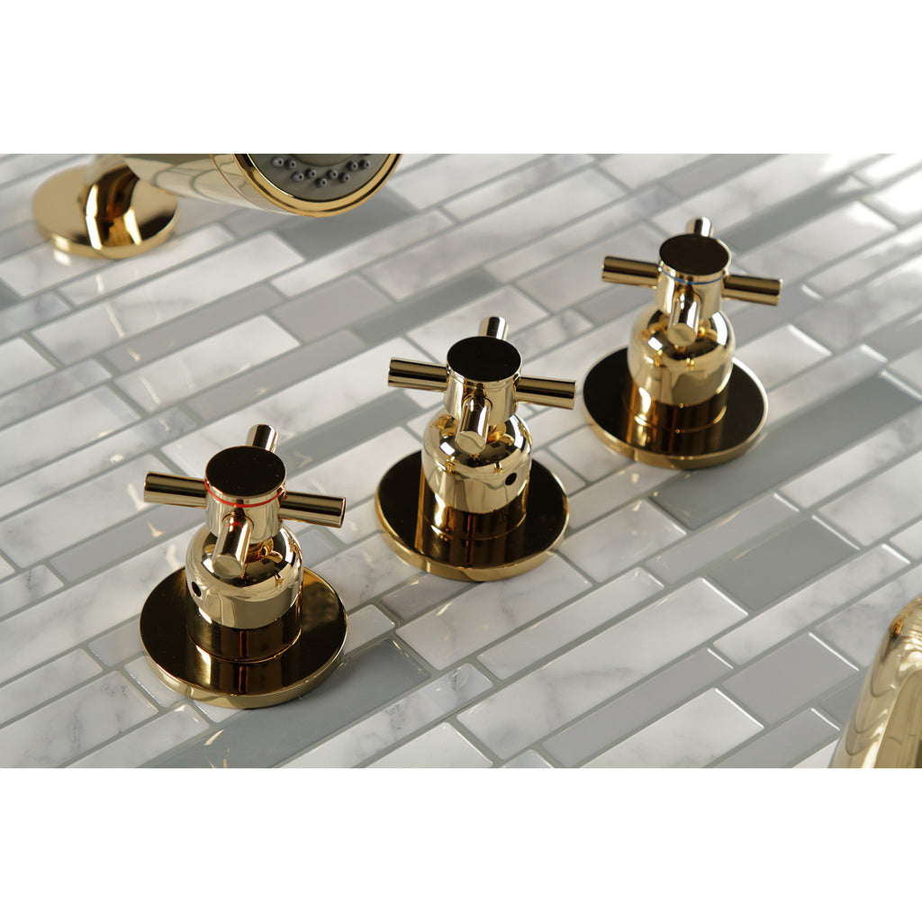 Concord Triple-Handle Tub and Shower Faucet