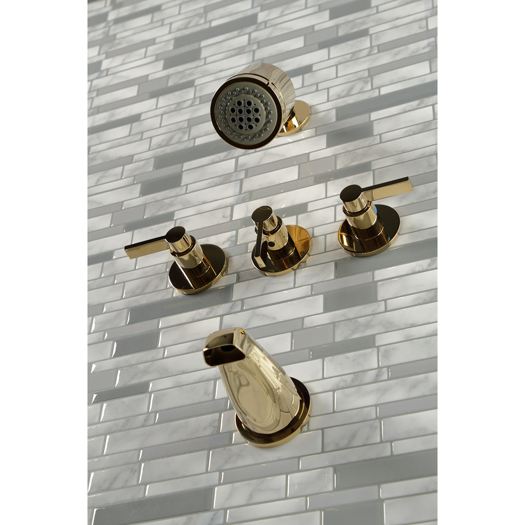 NuvoFusion Triple-Handle Tub and Shower Faucet