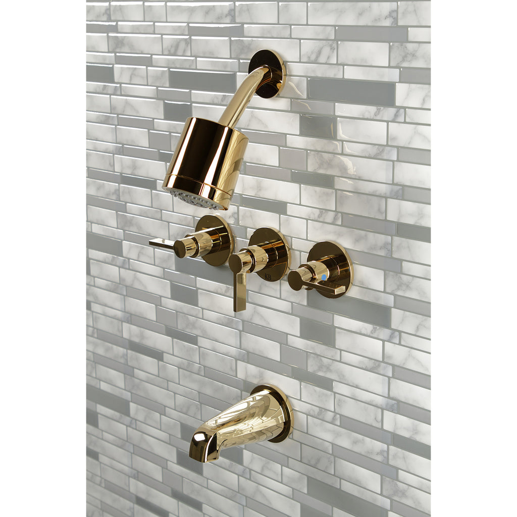 NuvoFusion Triple-Handle Tub and Shower Faucet