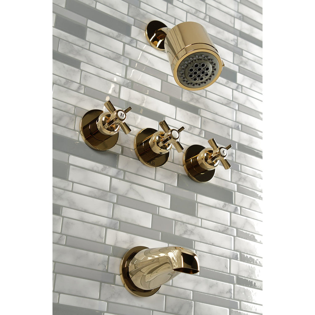 Millennium Triple-Handle Tub and Shower Faucet