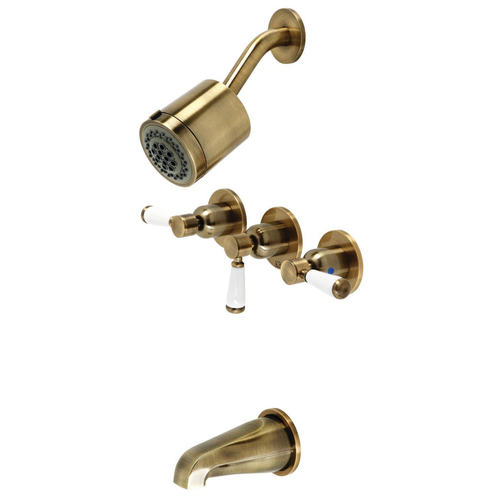 Paris Triple-Handle Tub and Shower Faucet