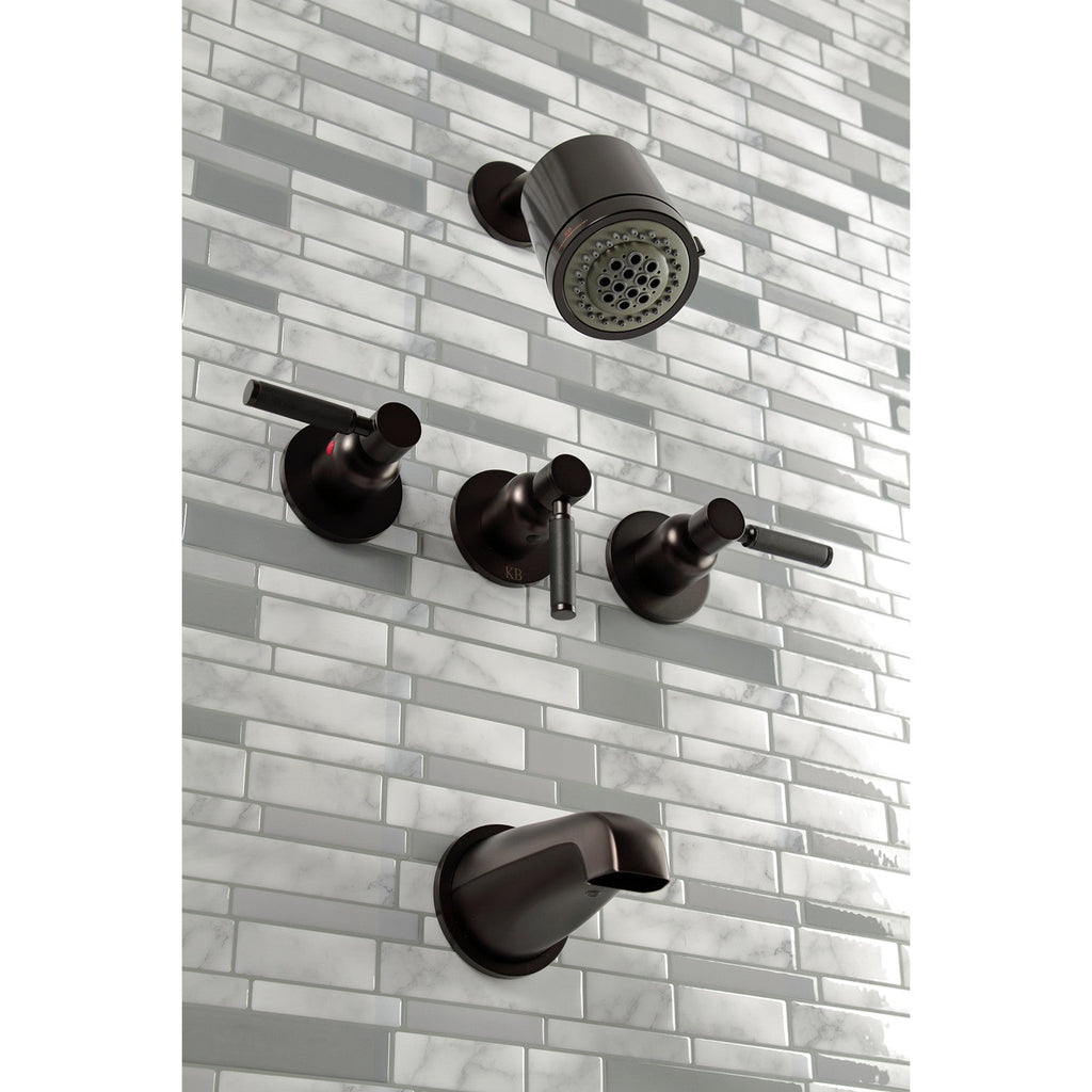 Kaiser Triple-Handle Tub and Shower Faucet