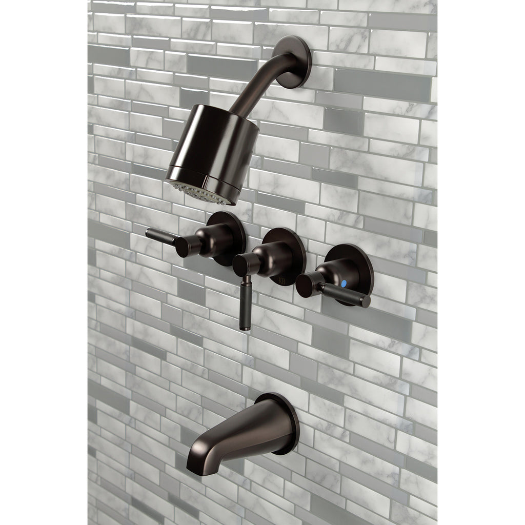 Kaiser Triple-Handle Tub and Shower Faucet