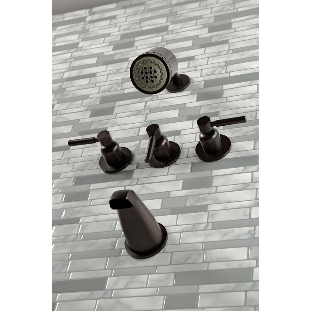 Concord Triple-Handle Tub and Shower Faucet