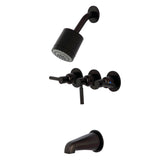 Concord Triple-Handle Tub and Shower Faucet