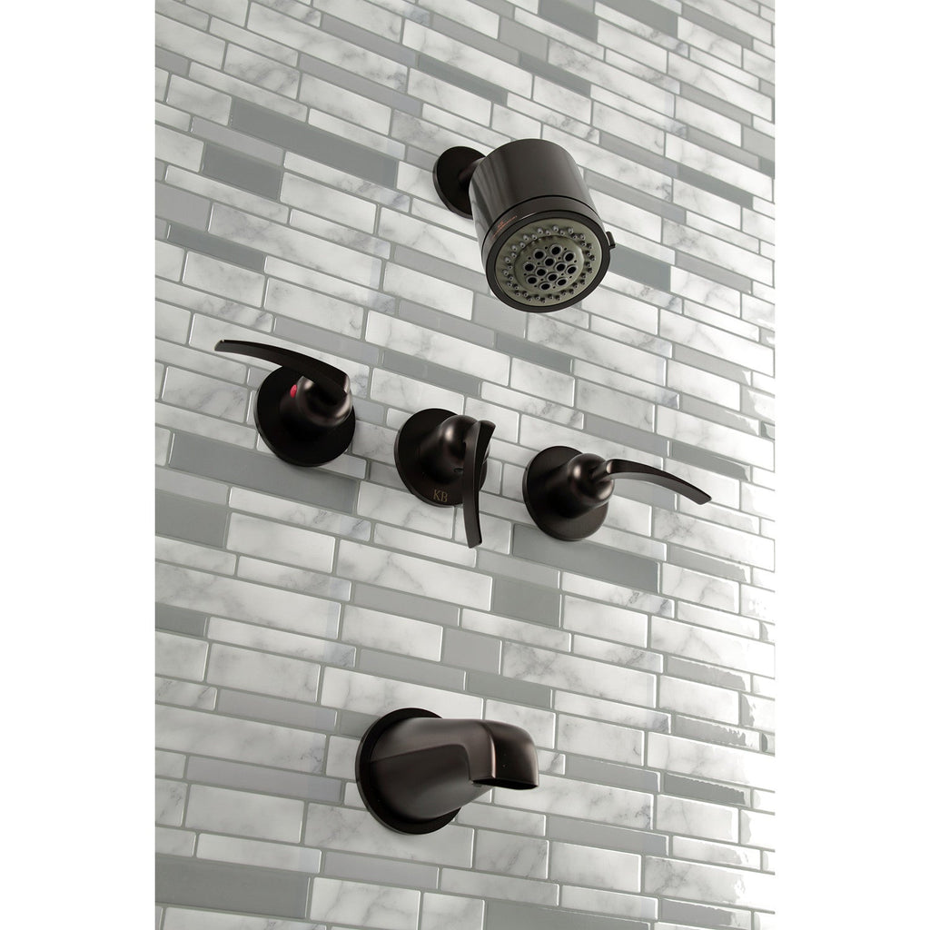 Centurion Triple-Handle Tub and Shower Faucet