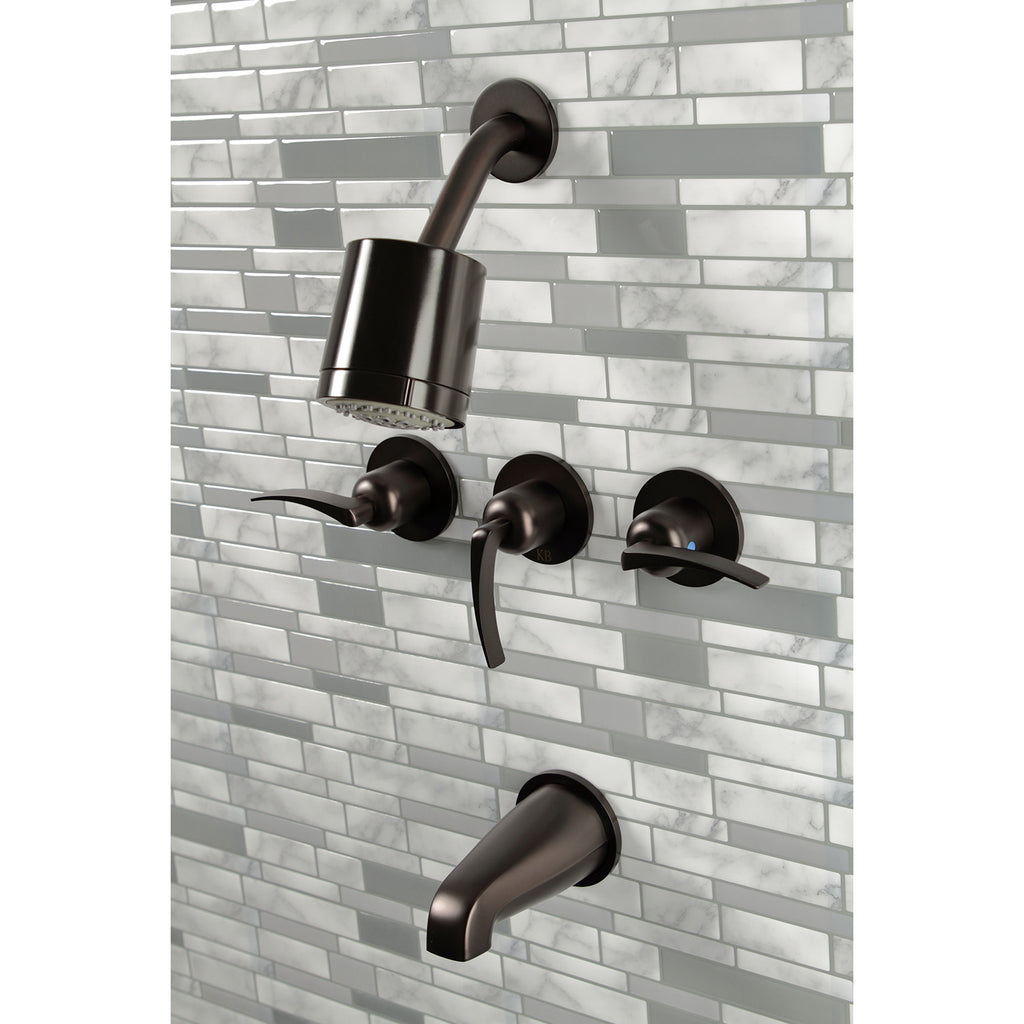 Centurion Triple-Handle Tub and Shower Faucet