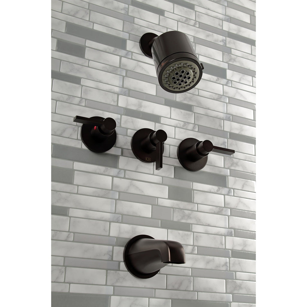 NuvoFusion Triple-Handle Tub and Shower Faucet